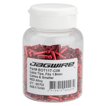 Jagwire 1.8mm Cable End Crimps Red Bottle/500