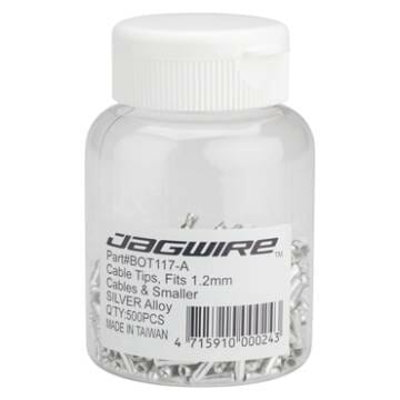 Jagwire 1.2mm Cable End Crimps Silver Bottle/500