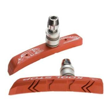 Kool-Stop Mountain Brake Shoe Threaded Post for Linear Pull, Salmon Compound