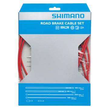 Shimano Road PTFE Brake Cable and Housing Set, Red