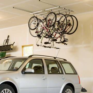 Saris Cycle-Glide Ceiling Mount 4-Bike Storage, Silver