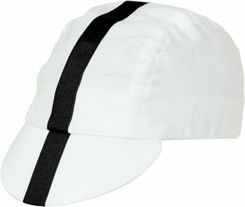 Pace Sportswear Classic Cycling Cap: Black with White Tape, MD/LG