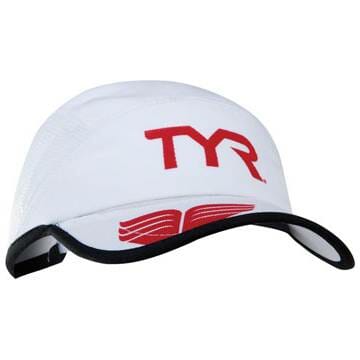 TYR Competitor Running Cap: White/Red One Size