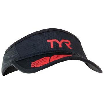 TYR Competitor Running Visor: Black/Red One Size