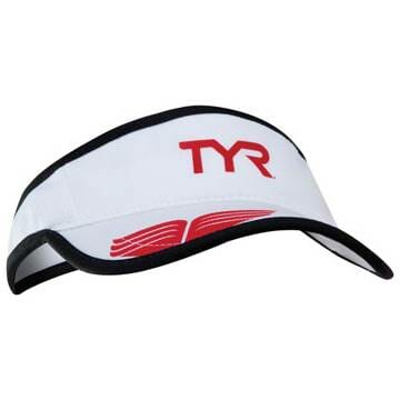 TYR Competitor Running Visor: White/Red One Size