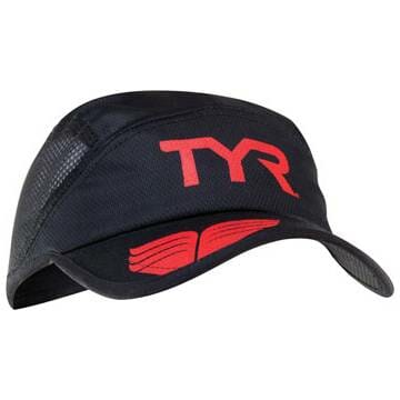 TYR Competitor Running Cap: Black/Red One Size