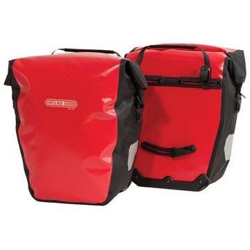 Ortlieb Back-Roller City Rear Pannier: Pair~ Red/Black