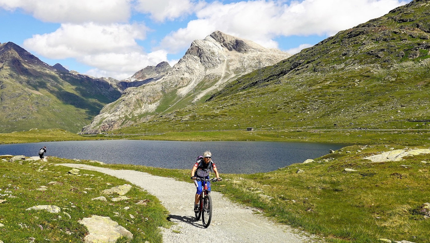 Person riding mountain bike