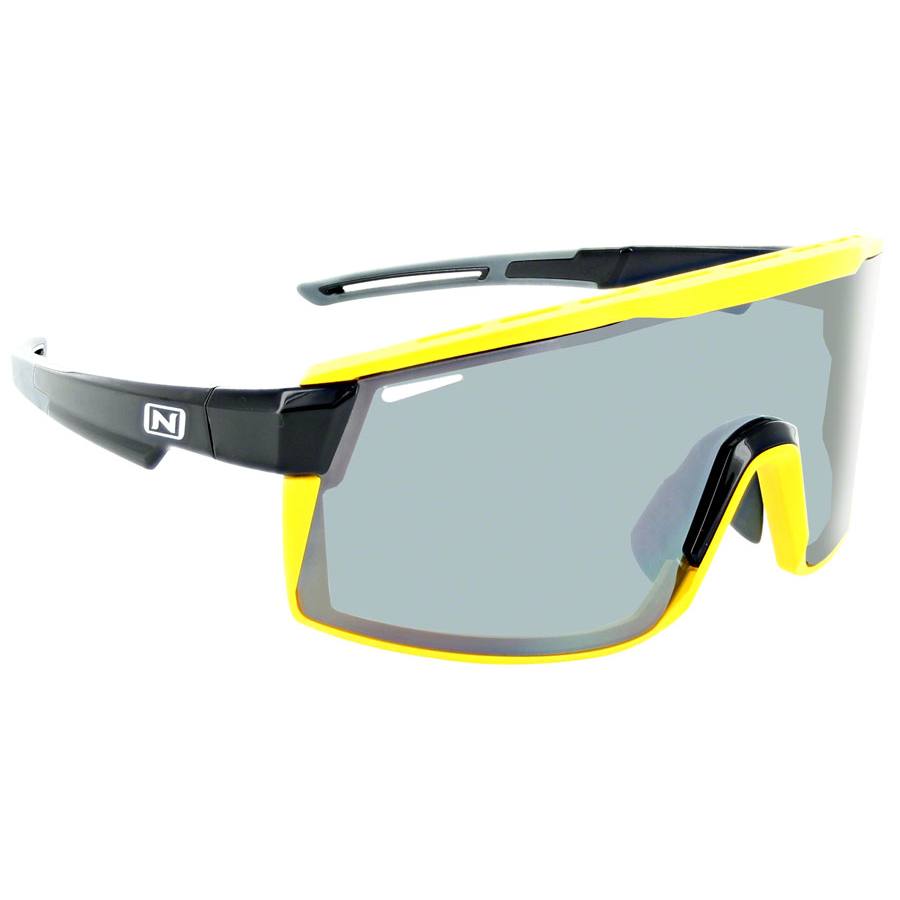 Fixie max sunglasses black yellow lens rim smoke lens with silver flash 1
