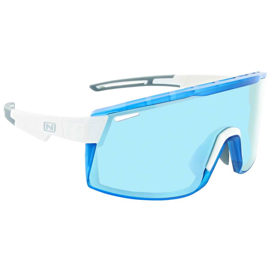 Optic nerve fixie max sunglasses shiny white crystal blue lens rim brown lens with blue mirror 1 1
