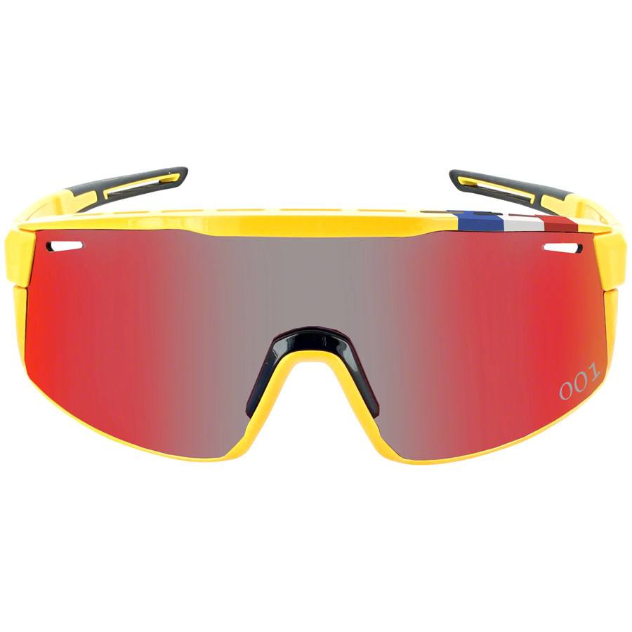 Optic nerve fixie max sunglasses shiny yellow french flag lens rim smoke lens with red mirror