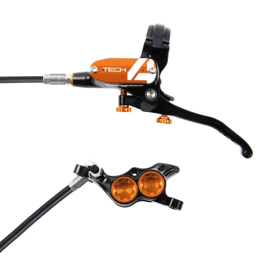 Hope tech 4 e4 no rotor black hose black orange