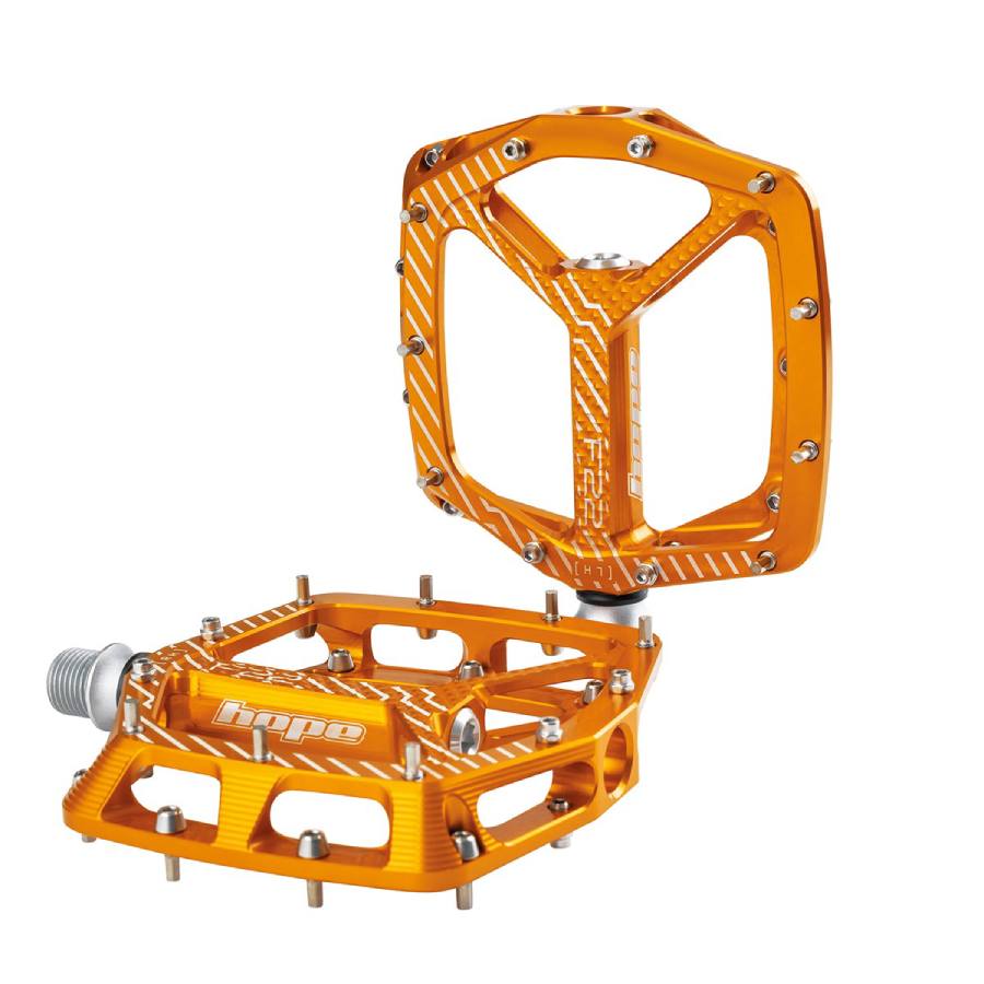 Hope f22 flat platform mtb enduro dh pedals orange
