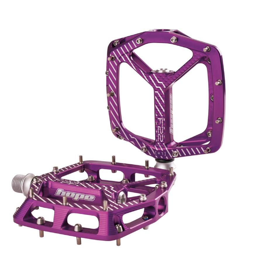 Hope f22 flat platform mtb enduro dh pedals purple