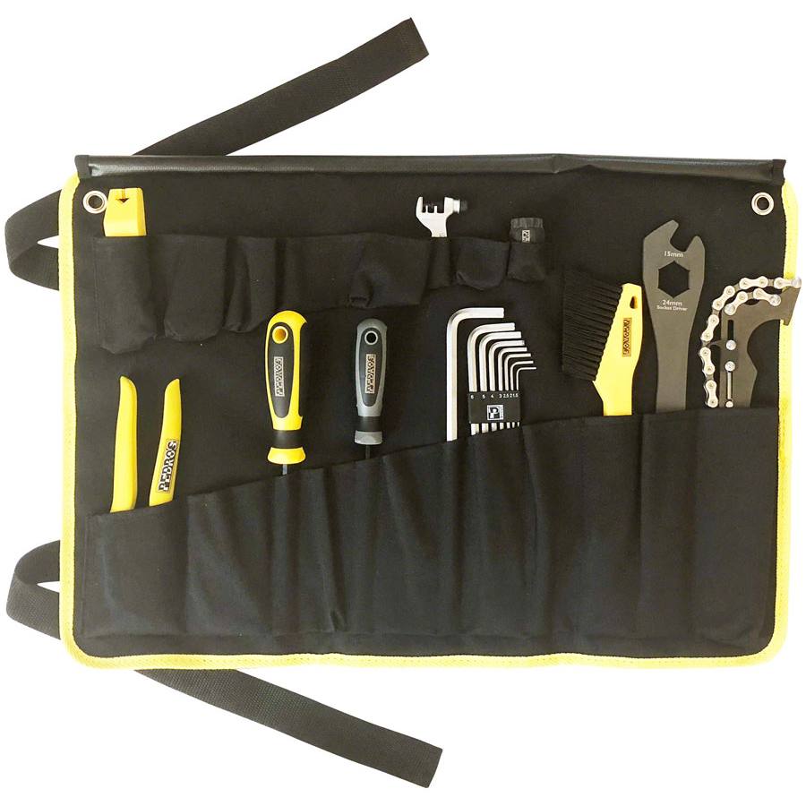 Pedro's Starter Tool Kit 1.1. Including 19 Tools And Tool Wrap, Black