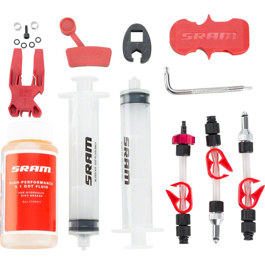 Sram standard disc brake bleed kit for sram x0 xx guide level code hydror and g2 with dot fluid