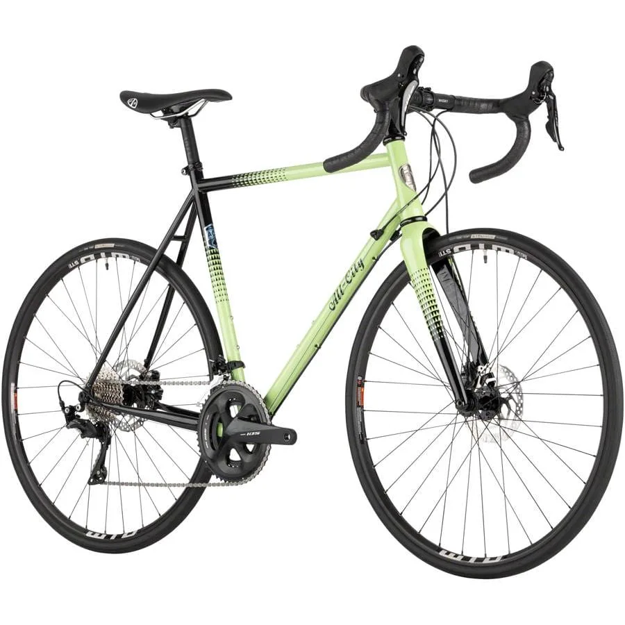 All-city zig zag bike 700c steel 105 honeydew bling