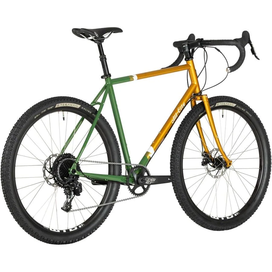 All-City Gorilla Monsoon Bike 650b Steel APEX Tangerine Evergreen - Image 5