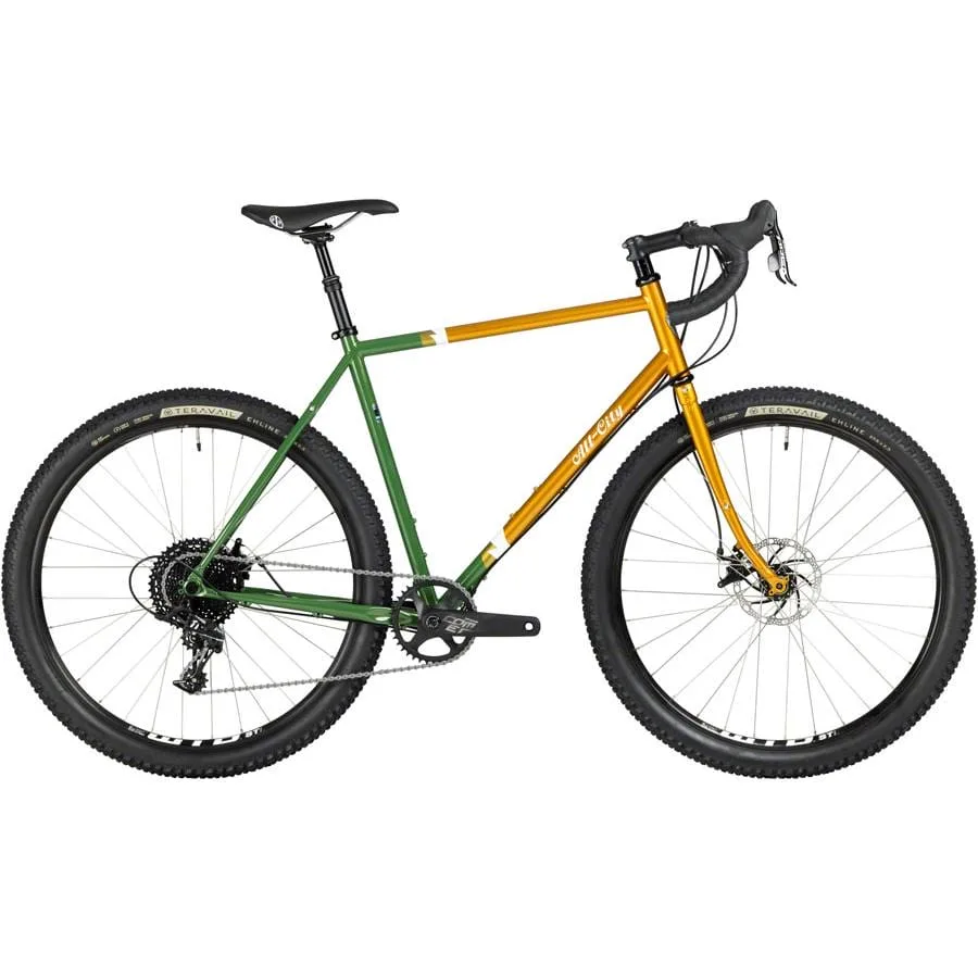 All-City Gorilla Monsoon Bike 650b Steel APEX Tangerine Evergreen - Image 2