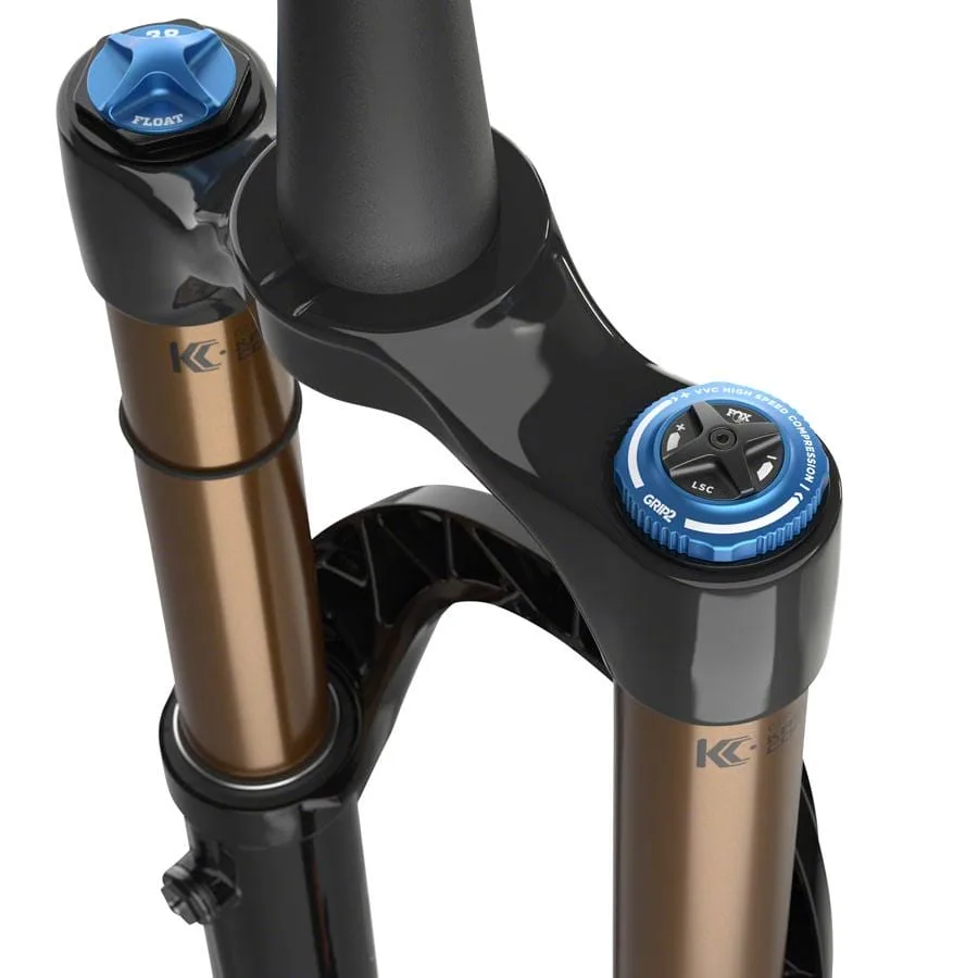 Fox 38 e optimized factory suspension fork 27. 5" 170 mm 15qr x 110 mm 44 mm offset shiny black grip 2
