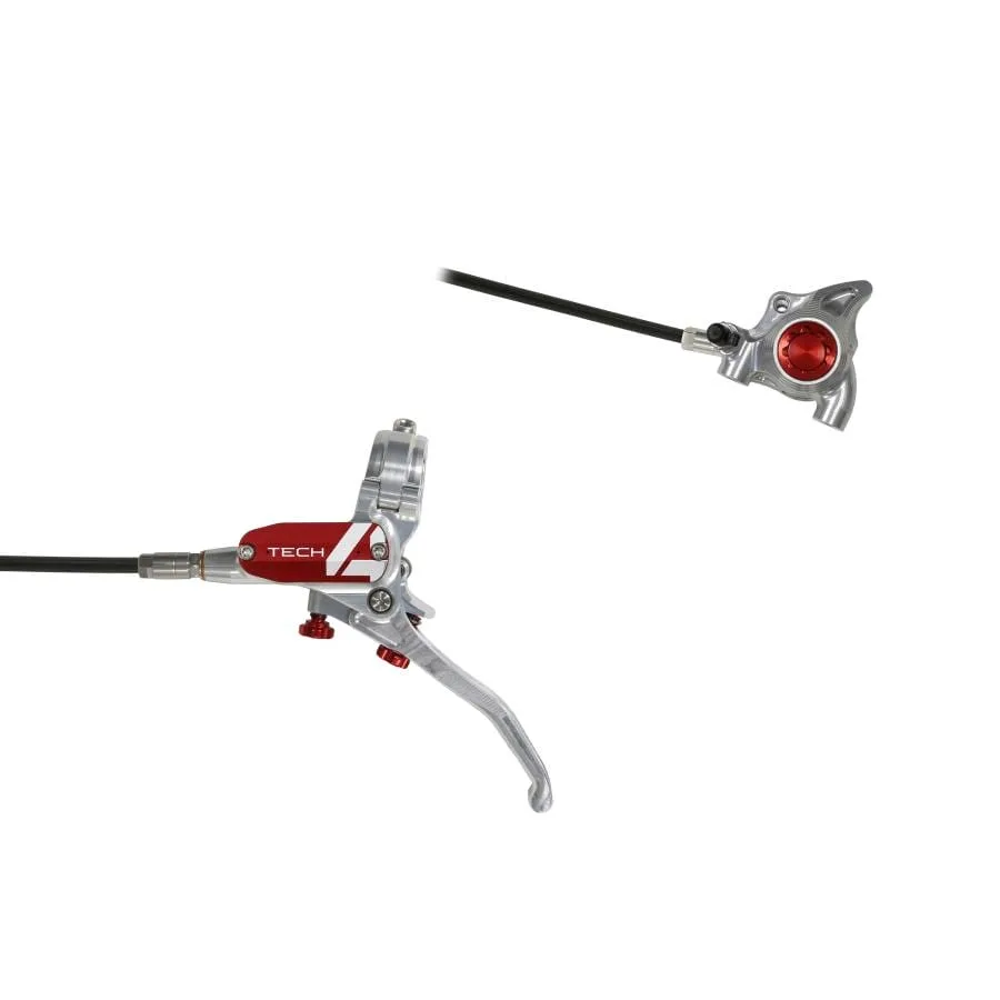 Tech 4 X2 Flatmount No Rotor Black Hose Silver Red