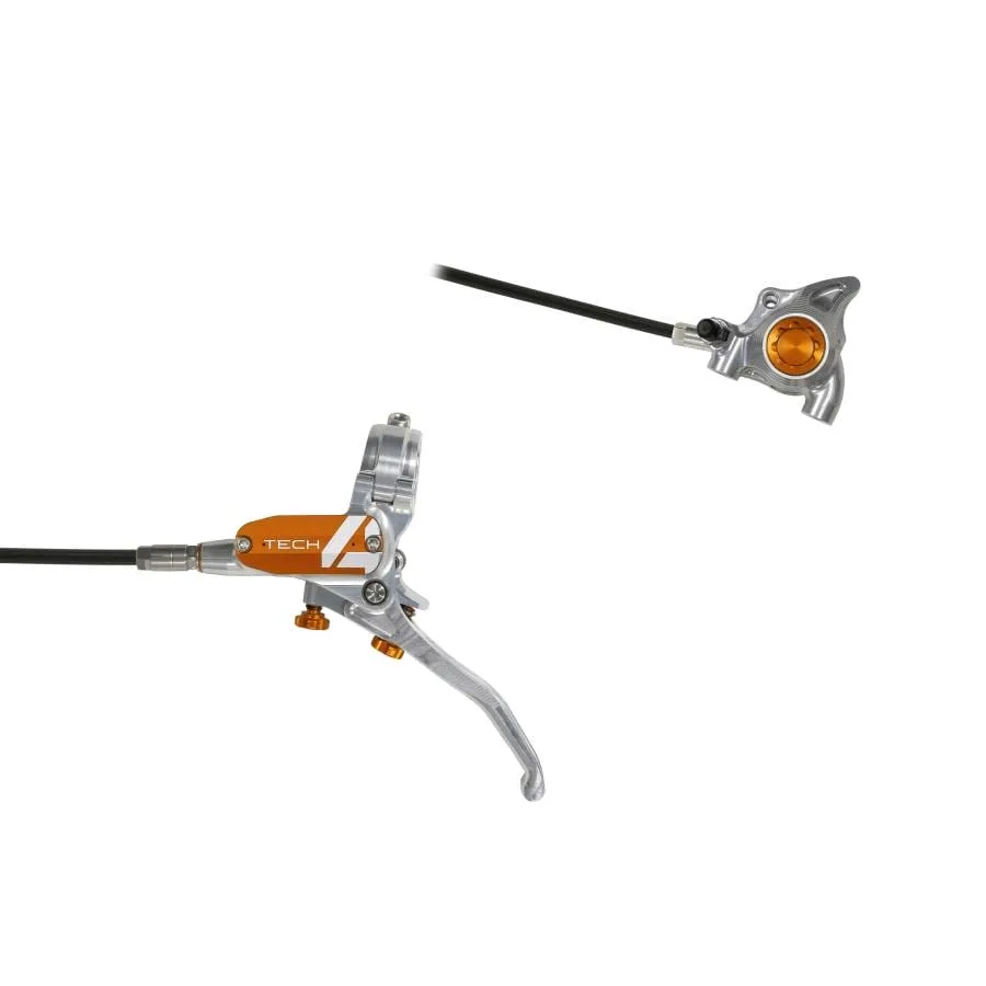Tech 4 X2 Flatmount No Rotor Black Hose Silver Orange