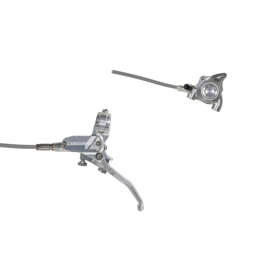 Tech 4 X2 Flatmount No Rotor Braided Hose Silver Silver