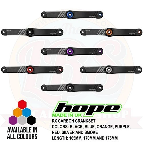 Hope Carbon RX Crankset Crank 30mm Axle w/ Tools - All Options and Colors - New